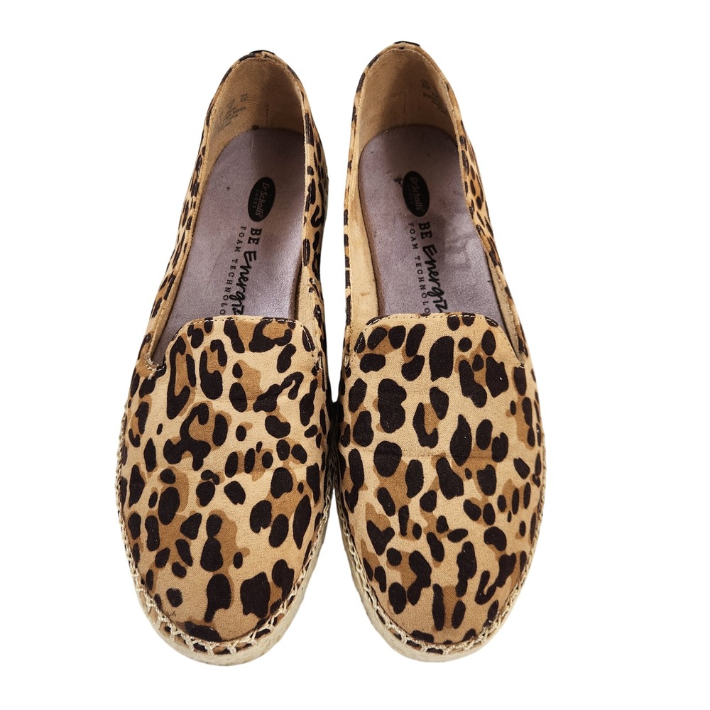 Dr Scholls Womens Find Me Leopard Print Espadrille Flats Casual Shoes Size 8M - Picture 1 of 10